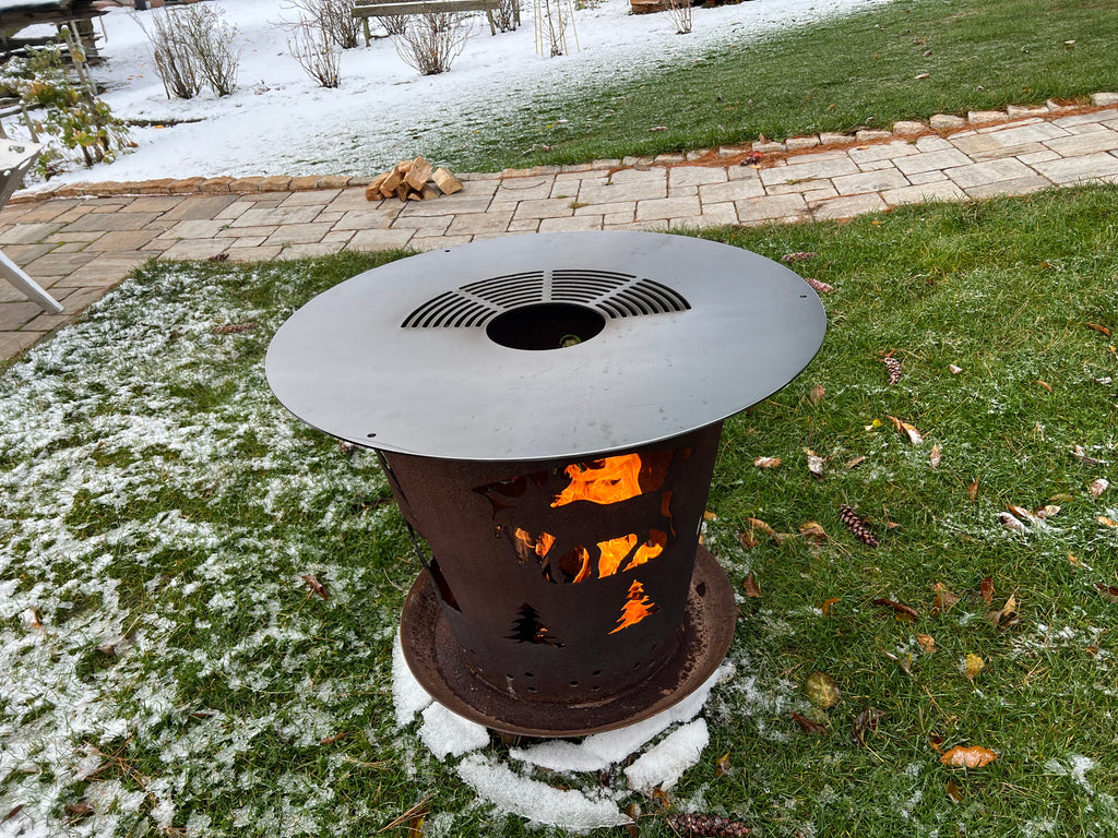 Grillplatte "Theyyam" Ø 800mm, 4mm Stahl